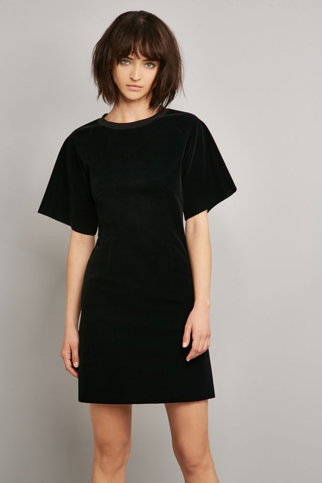 MM6 Abito felpa in velluto nero floccato #5