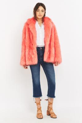 urban outfitters pink fur jacket