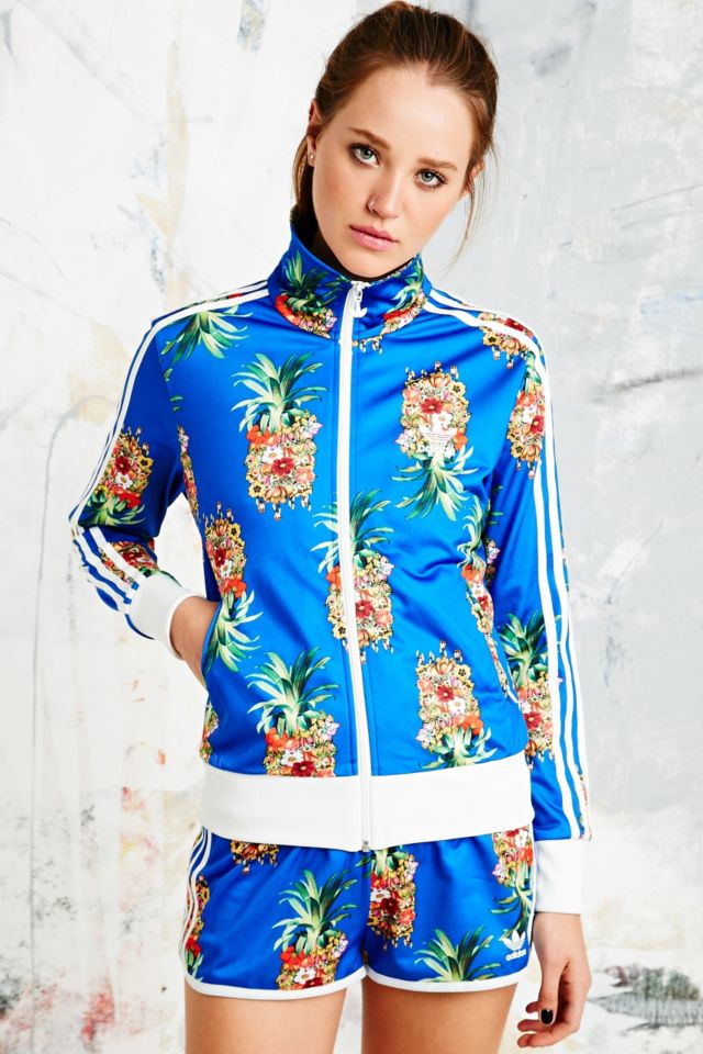 Y así Confinar Franco adidas x The Farm Company Fruta Track Top in Blue | Urban Outfitters UK