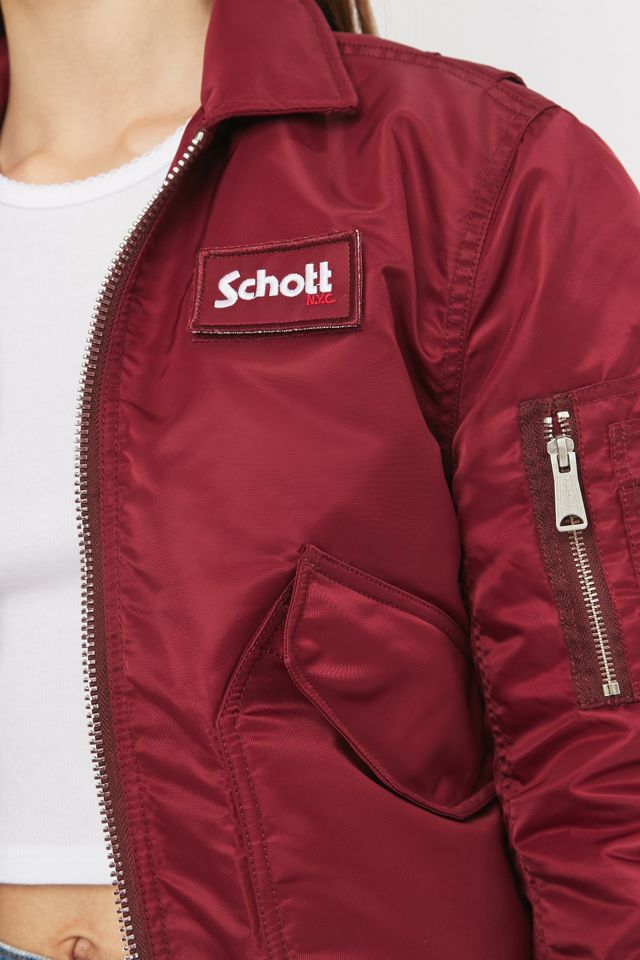 Schott NYC Maroon Bomber Jacket #2