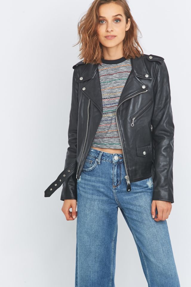 Schott NYC Perfecto Black Leather Biker Jacket | Urban Outfitters UK