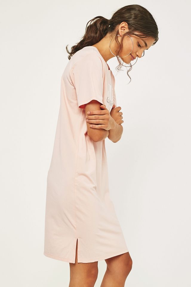 calvin klein t shirt dress pink Calvin Klein Kids logo-print T-shirt Dress | Pink
