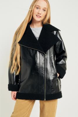 Calvin Klein Coated Faux Shearling Jacket | Urban Outfitters UK