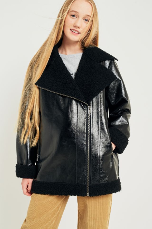 Calvin klein outlet faux shearling jacket