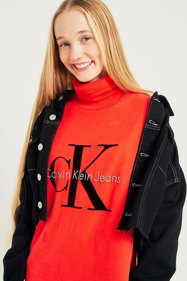 Calvin Klein Jeans Red Funnel Neck Jumper Dress #1