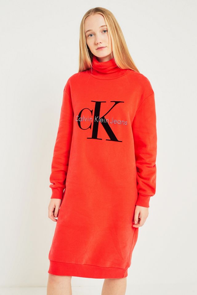 Calvin Klein Jeans Red Funnel Neck Jumper Dress #4