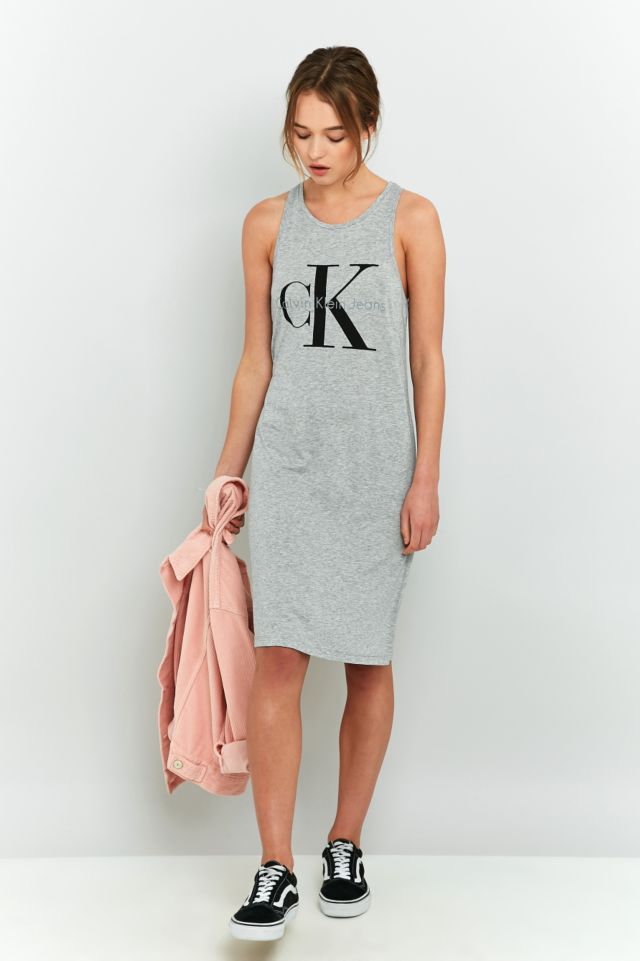 Calvin Klein Grey Logo Tank Dress