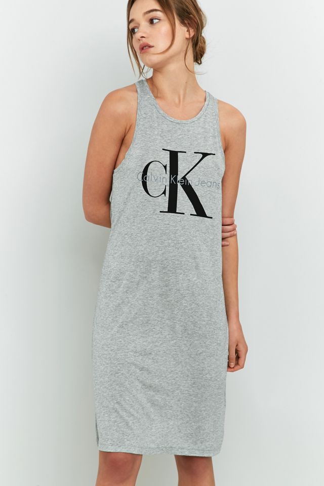Calvin Klein Grey Logo Tank Dress #1