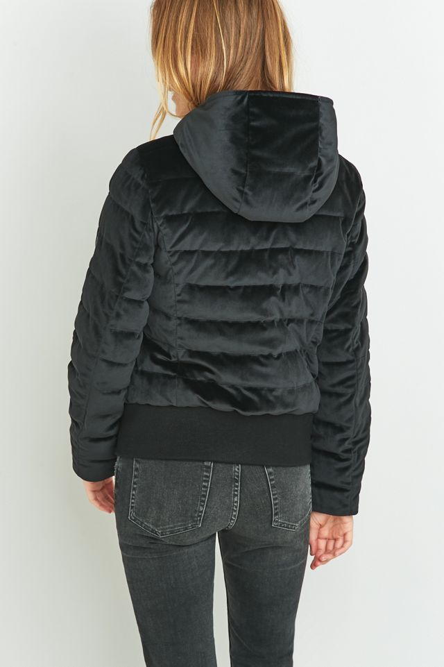 Calvin Klein Black Velvet Puffer Jacket #3