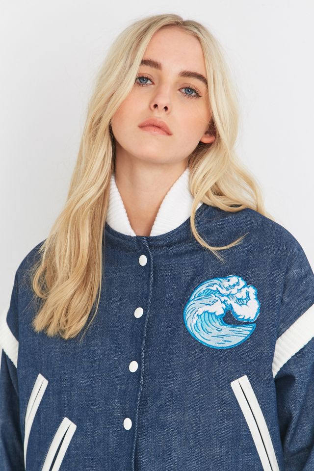 Calle Del Mar Blue Chambray Varsity Jacket #5