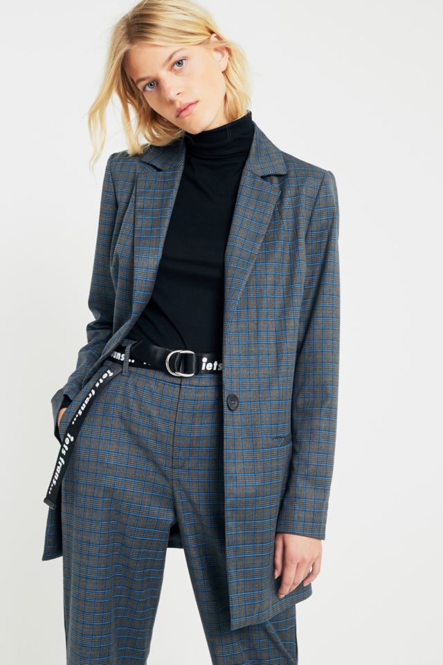 Gestuz Asta Blue Checked Blazer | Urban Outfitters UK