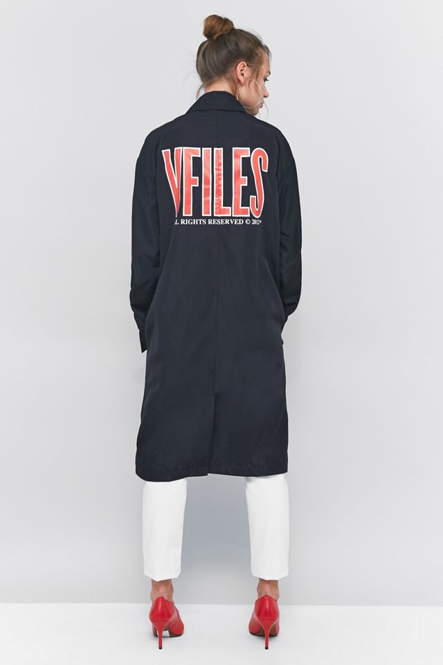 VFILES Black Logo Rain Coat | Urban Outfitters UK
