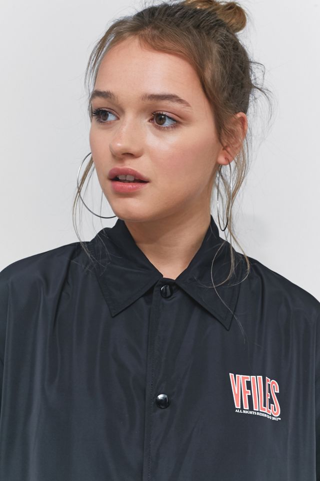 VFILES Black Logo Rain Coat | Urban Outfitters UK