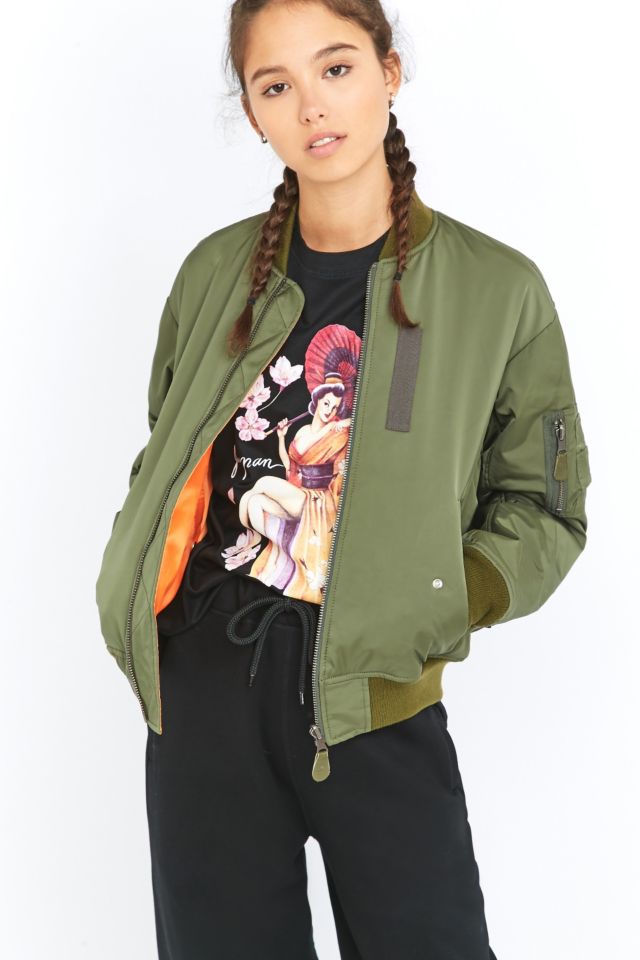 G.V.G.V. MA1 Khaki Lace Up Bomber Jacket