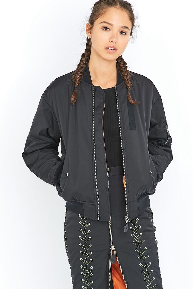 G.V.G.V. MA1 Black Lace Up Bomber Jacket | Urban Outfitters UK G.V.G.V. MA1 Black Lace Up Bomber Jacket | Urban Outfitters UK
