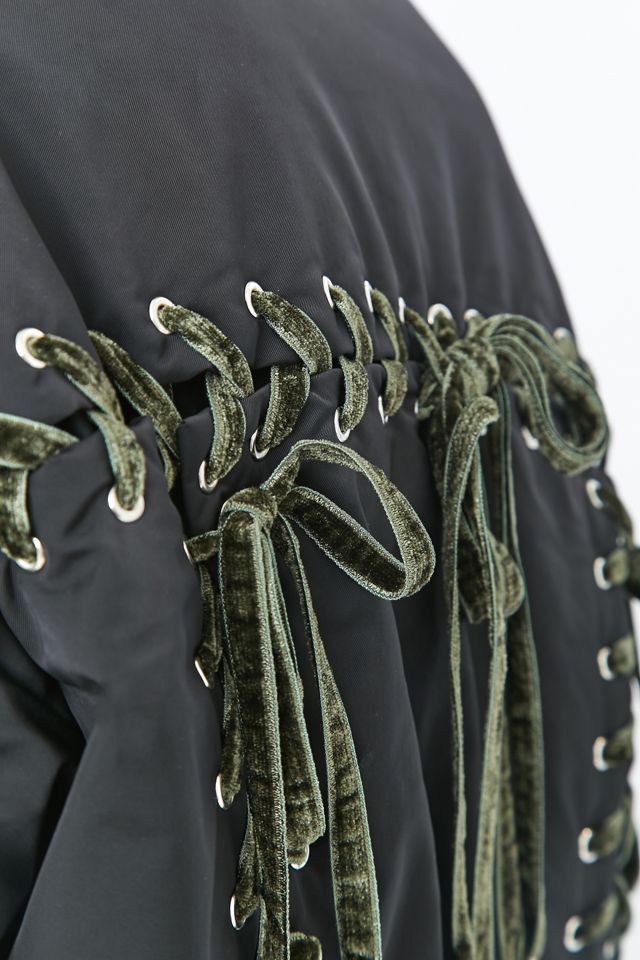 G.V.G.V. MA1 Black Lace Up Bomber Jacket | Urban Outfitters UK
