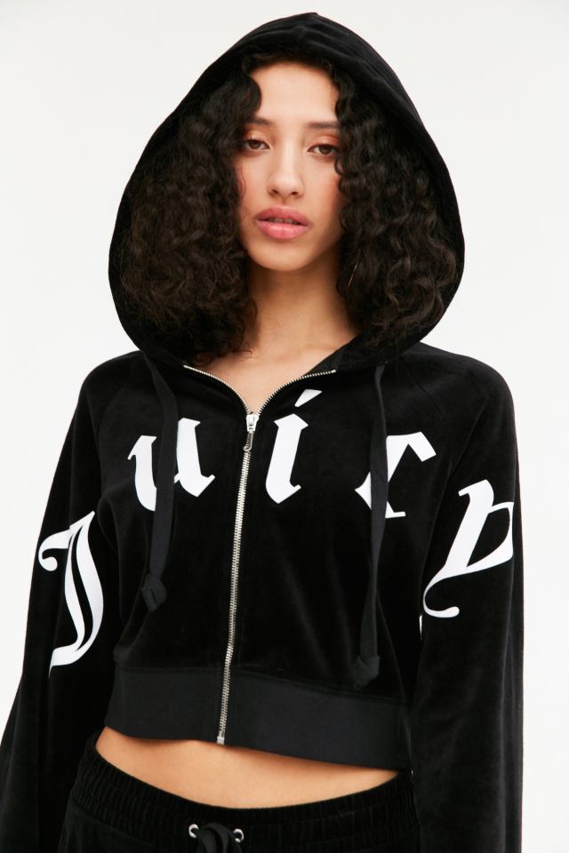 Juicy couture cropped shop zip hoodie jacket