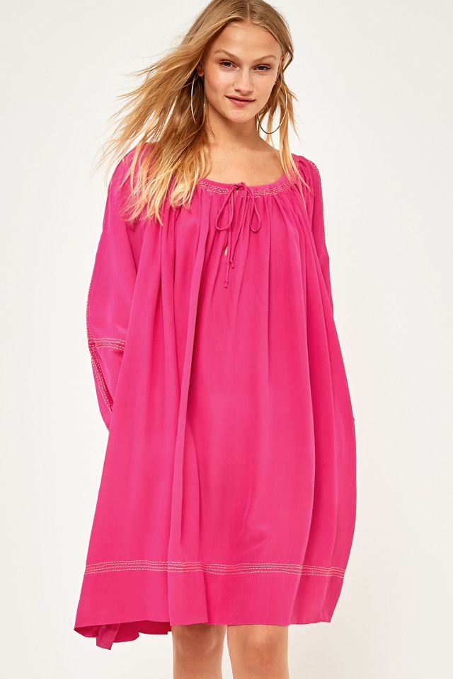 Victoria Hot Pink Silk Crepe Dress #1