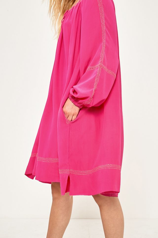 Victoria Hot Pink Silk Crepe Dress #3
