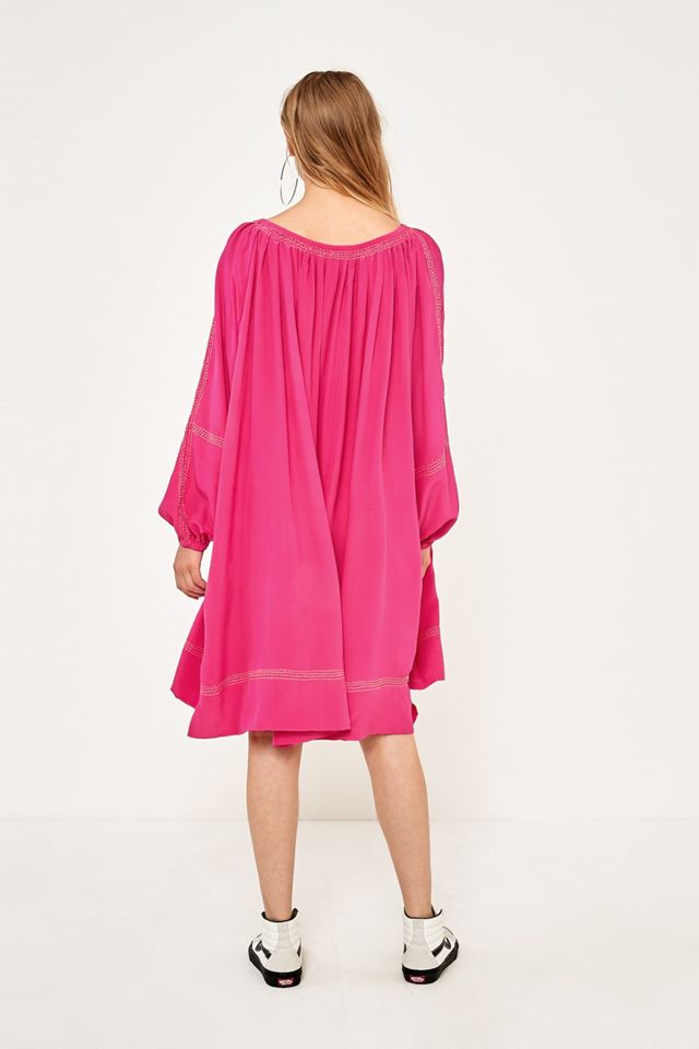 Victoria Hot Pink Silk Crepe Dress #4