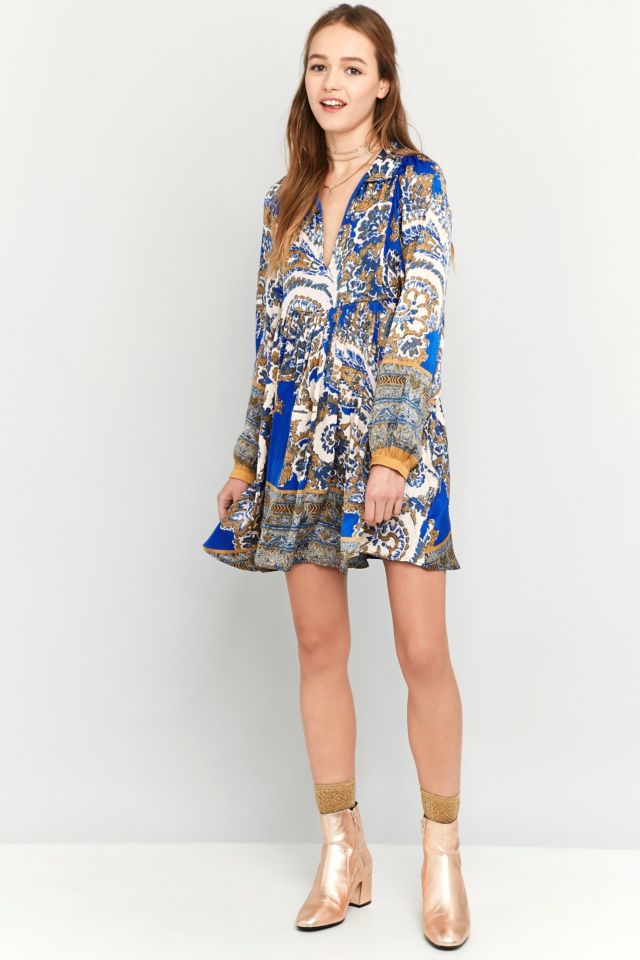 Free People Say You Love Me Blue Mini Dress | Urban Outfitters UK