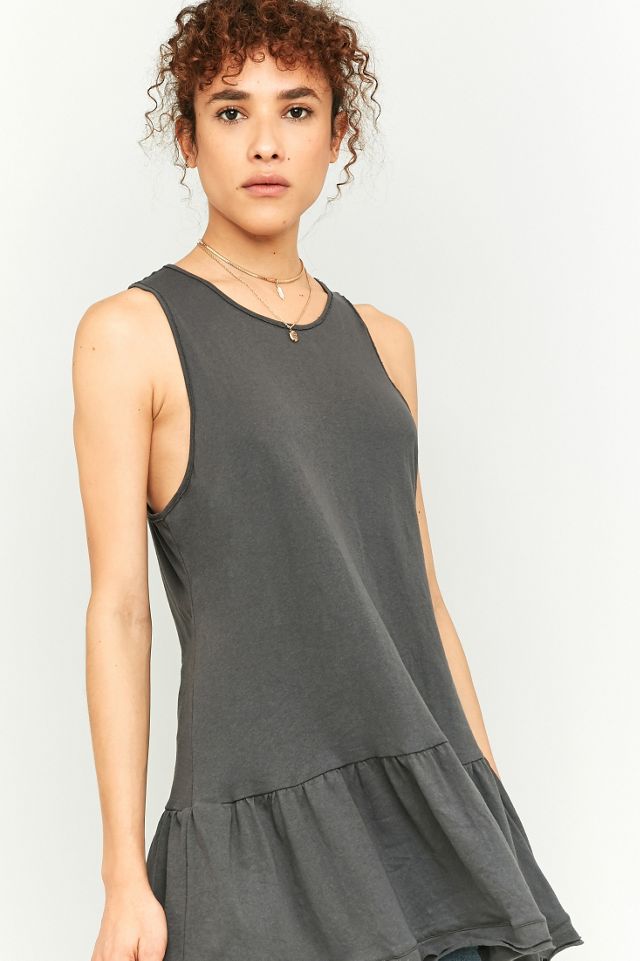 free people peplum dress FREE PEOPLE Jade green satin backless peplum flutter sleeve mini dress Sz 8