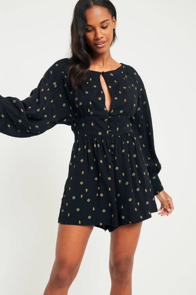 Free People Love Grows Geometric Playsuit | Urban Outfitters UK