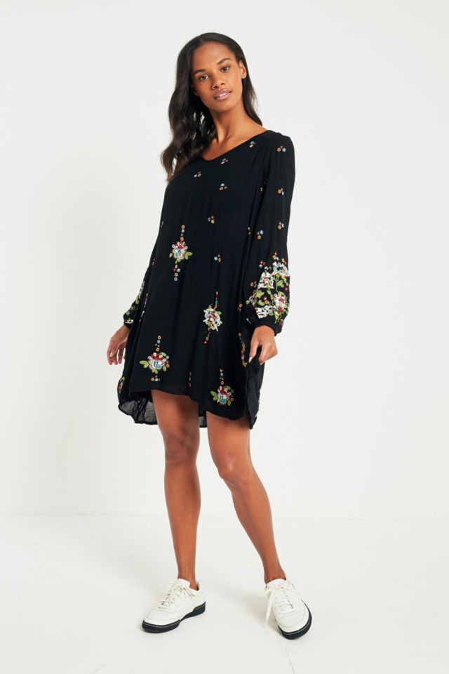 Free people on sale floral embroidered dress