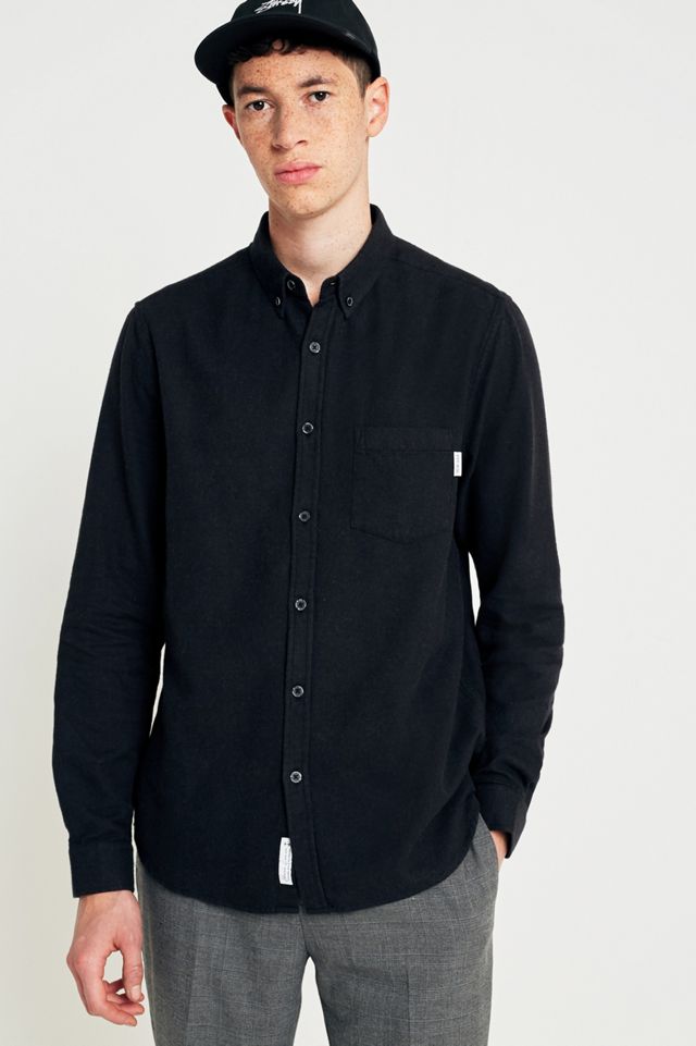 Shore Leave by Urban Outfitters Black Brushed Herringbone Long-Sleeve ...