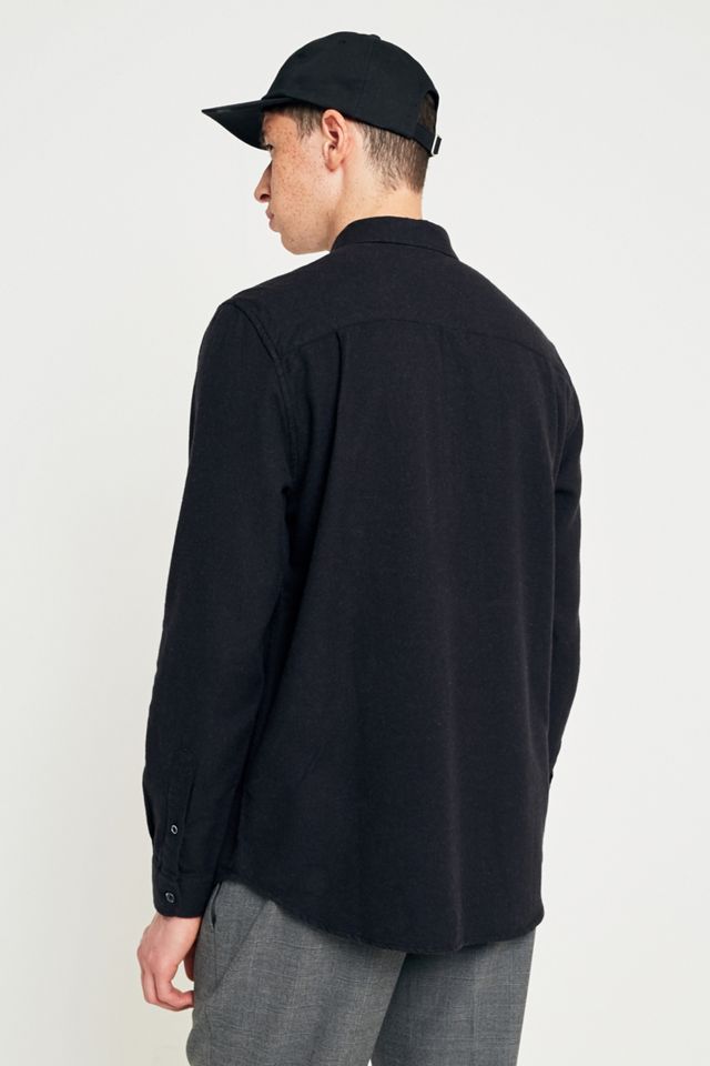 Shore Leave by Urban Outfitters Black Brushed Herringbone Long-Sleeve Shirt #2