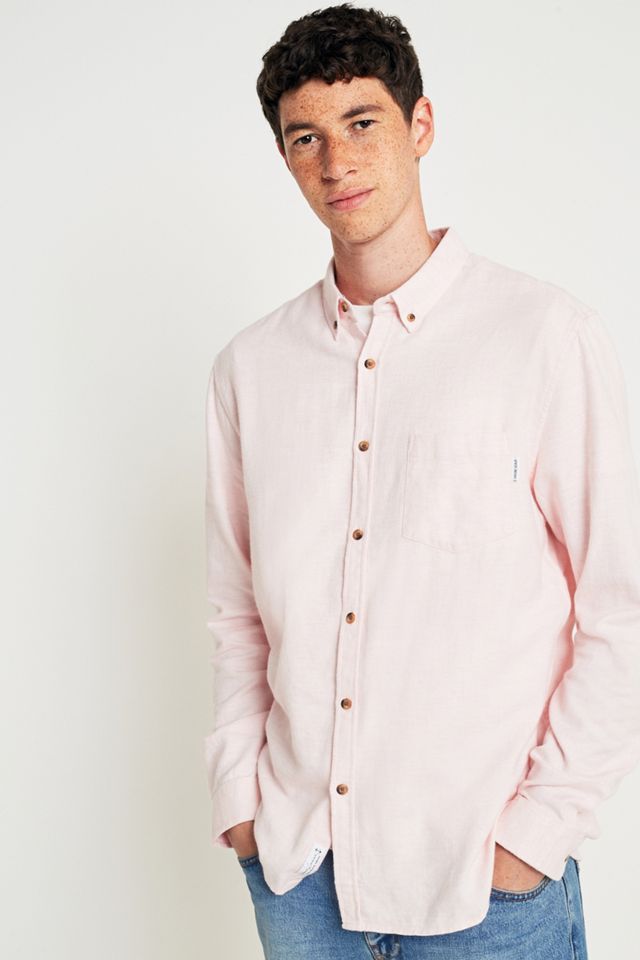 Shore Leave by Urban Outfitters Pink Brushed Herringbone Shirt #1
