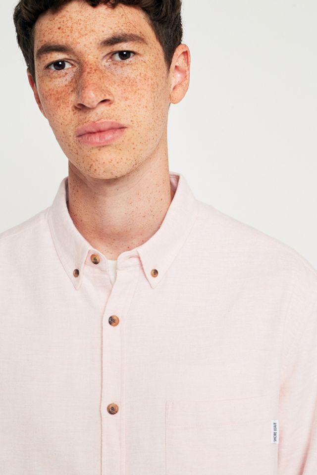 Shore Leave by Urban Outfitters Pink Brushed Herringbone Shirt #2