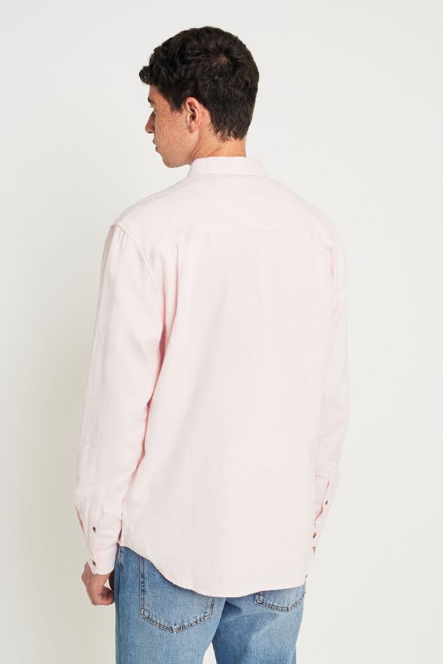 Shore Leave by Urban Outfitters Pink Brushed Herringbone Shirt #3