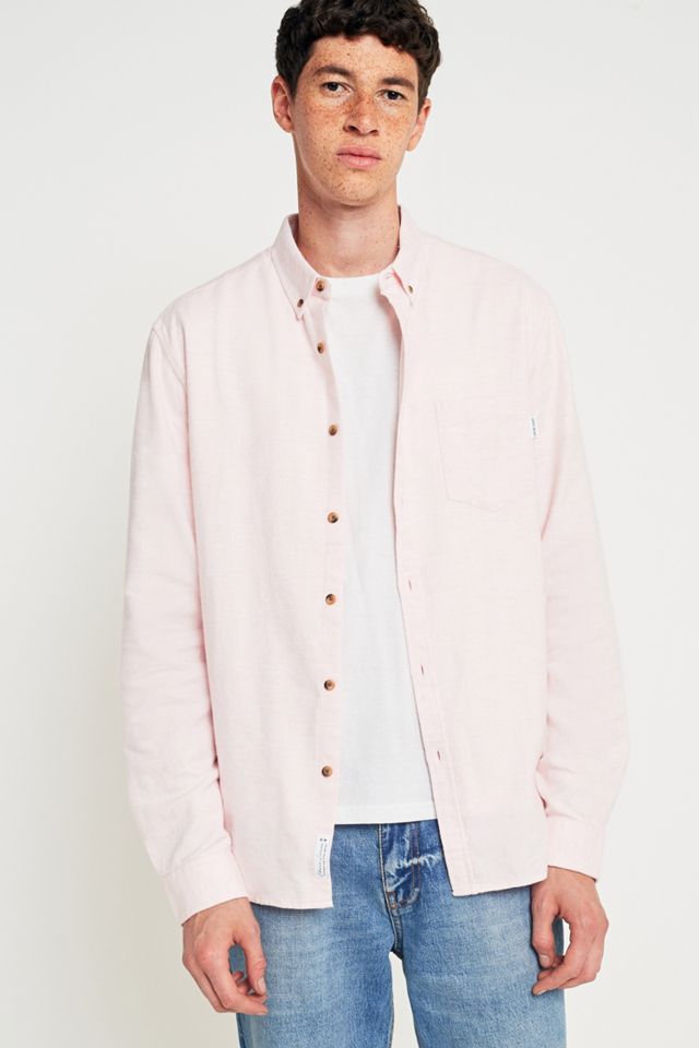 Shore Leave by Urban Outfitters Pink Brushed Herringbone Shirt #4