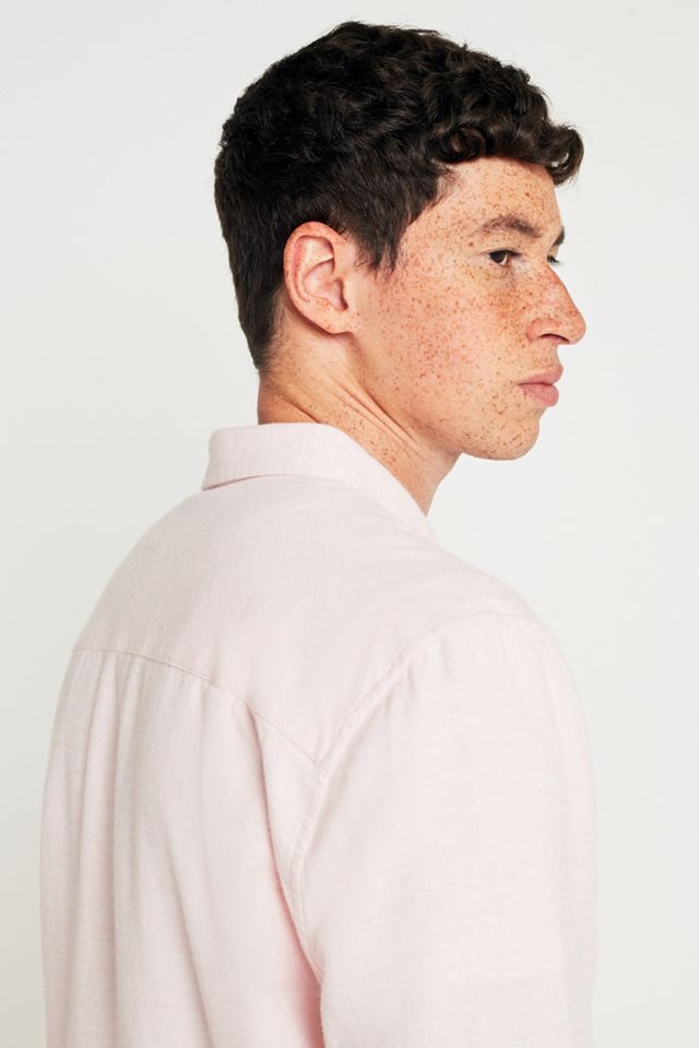 Shore Leave by Urban Outfitters Pink Brushed Herringbone Shirt #5