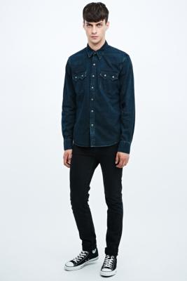 levi's dark denim shirt