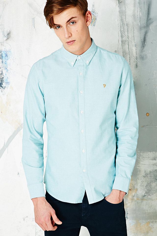 suspension Cow Telemacos Farah Vintage Brewer Shirt in Mint | Urban Outfitters UK