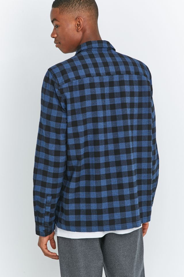 Shore Leave by Urban Outfitters Blake Blue Check Half-Zip Shirt #3
