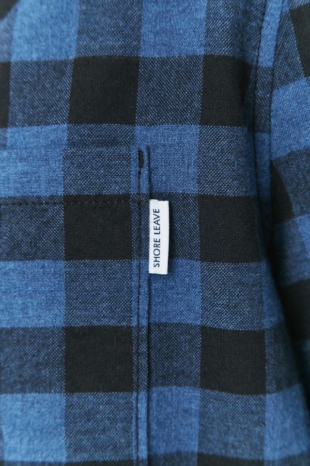 Shore Leave by Urban Outfitters Blake Blue Check Half-Zip Shirt #5