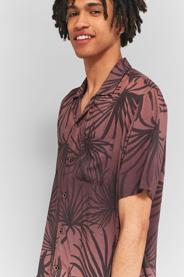 Shore Leave by Urban Outfitters Ombre Palm Short-Sleeve Shirt #1