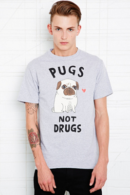 pugs not drugs shirt urban outfitters