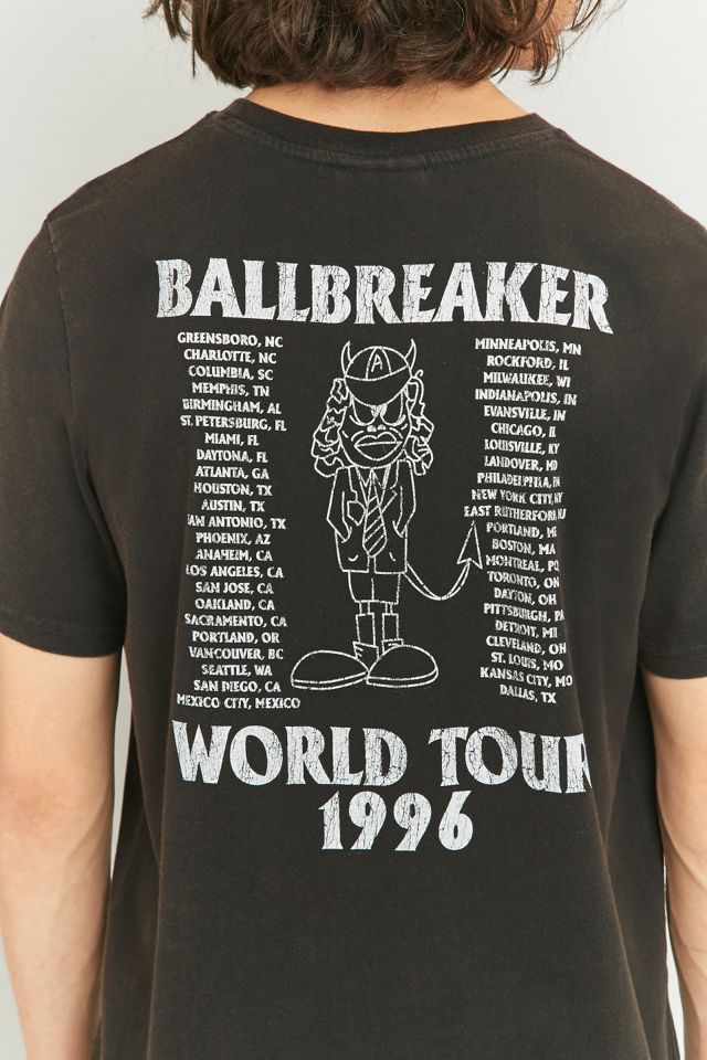 AC/DC Acid Wash Black Tour Shirt | Urban Outfitters UK
