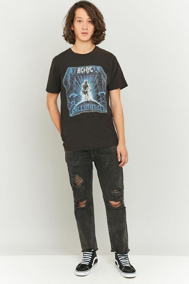 AC/DC Acid Wash Black Tour Shirt | Urban Outfitters UK