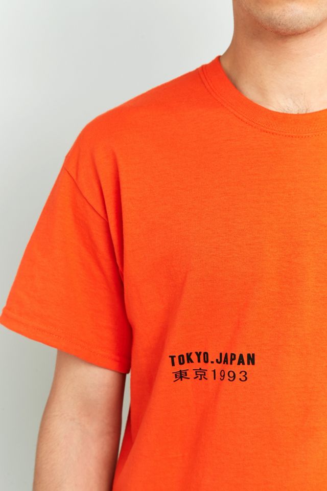 TOKYO-3 2Tone T-Shirt β (RED×ORANGE) UO Tokyo Japan Orange T-shirt | Urban Outfitters UK