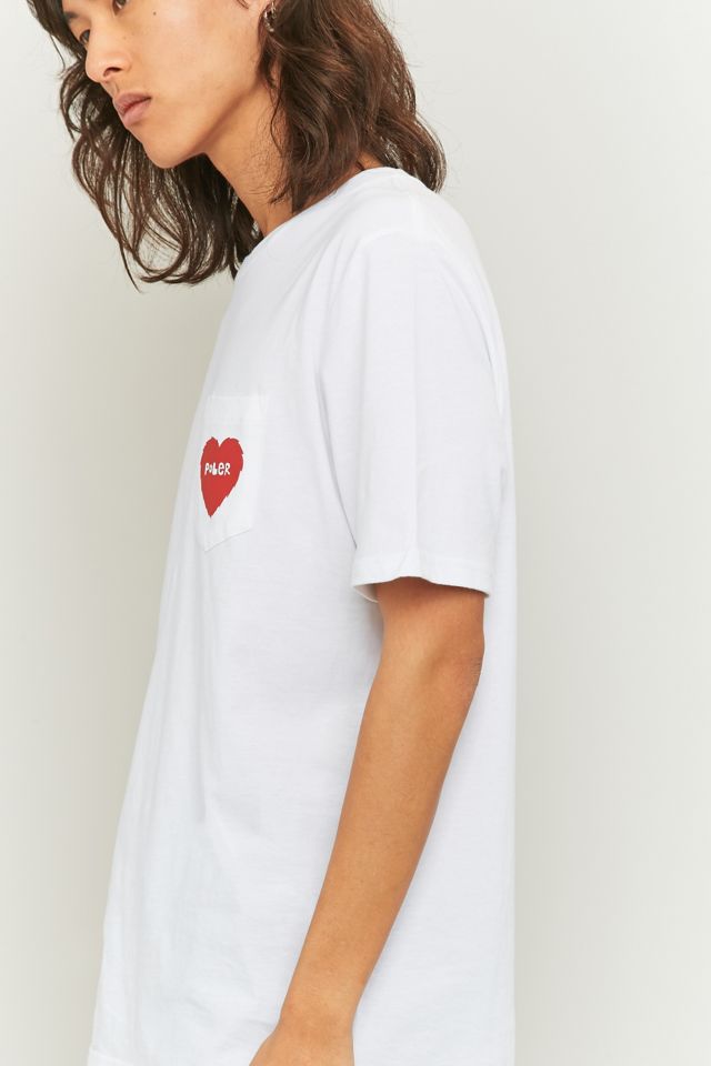 Poler Heart T-shirt bianca tascabile #5