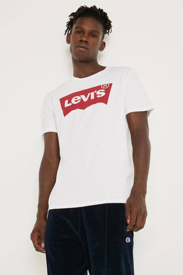 Levi's white t clearance shirt with red logo