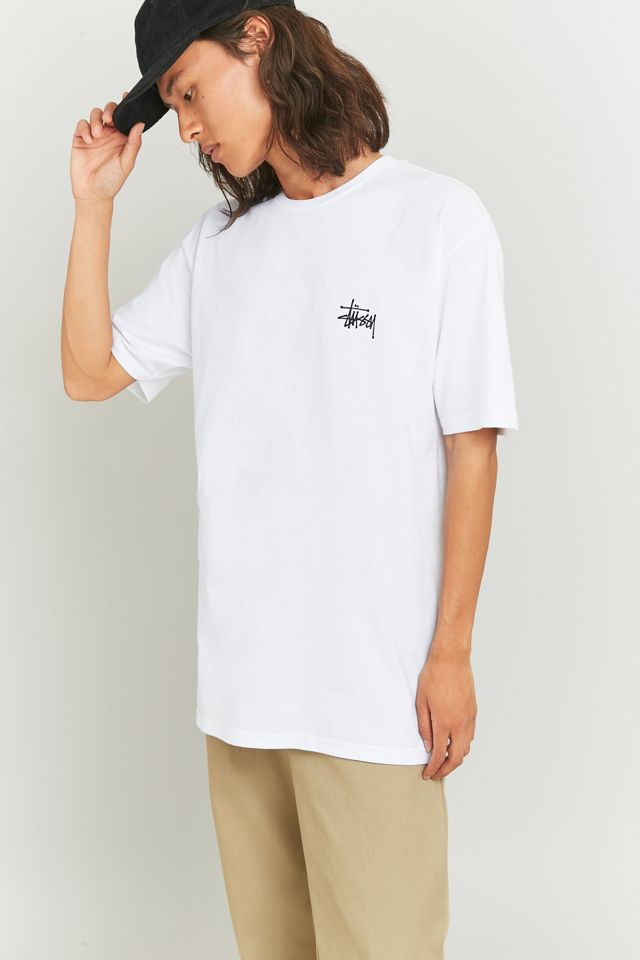 Stussy – Basic-T-Shirt in Weiß mit Logo #1