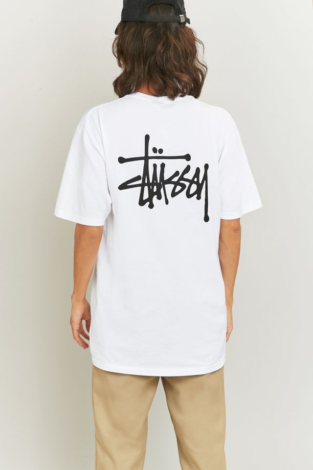 Stussy – Basic-T-Shirt in Weiß mit Logo #4