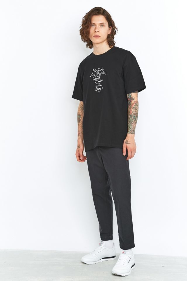 Stussy – T-Shirt „Cursive WT“ mit Stickerei #4