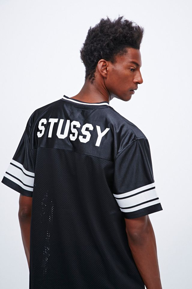 名作 stussy for MESH in FOOTBALL Black Football JERSEY 